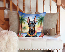 Load image into Gallery viewer, Doberman Pinscher Luau Throw Pillow - 14x14 Decorative Pillow – Art for Your Home &amp; Patio