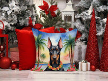 Load image into Gallery viewer, Doberman Pinscher Luau Throw Pillow - 14x14 Decorative Pillow – Art for Your Home &amp; Patio