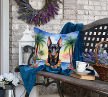 Load image into Gallery viewer, Doberman Pinscher Luau Throw Pillow