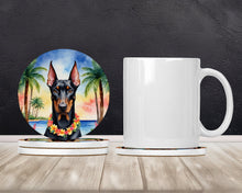Load image into Gallery viewer, Doberman Pinscher Luau Large Sandstone Coasters Pack of 4