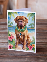 Load image into Gallery viewer, Dogue de Bordeaux Luau Greeting Cards - Blank Note Cards – 8-Pack of Artist-Designed Cards with Envelopes