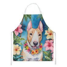 Load image into Gallery viewer, English Bull Terrier Luau Apron – Artist-Designed Kitchen, BBQ &amp; Craft Apron