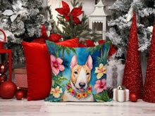 Load image into Gallery viewer, English Bull Terrier Luau Throw Pillow - 14x14 Decorative Pillow – Art for Your Home &amp; Patio