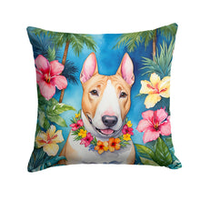 Load image into Gallery viewer, English Bull Terrier Luau Throw Pillow - 14x14 Decorative Pillow – Art for Your Home &amp; Patio