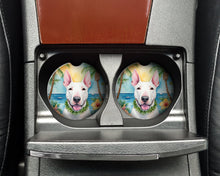 Load image into Gallery viewer, English Bull Terrier Luau Car Coasters – Set of 2 - Absorbent Stone with Fun &amp; Functional Artwork