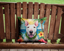 Load image into Gallery viewer, English Bull Terrier Luau Throw Pillow - 14x14 Decorative Pillow – Art for Your Home &amp; Patio