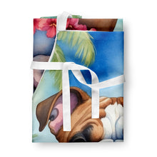 Load image into Gallery viewer, English Bulldog Luau Apron – Artist-Designed Kitchen, BBQ &amp; Craft Apron