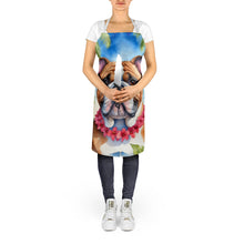 Load image into Gallery viewer, English Bulldog Luau Apron – Artist-Designed Kitchen, BBQ &amp; Craft Apron