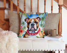 Load image into Gallery viewer, English Bulldog Luau Throw Pillow - 14x14 Decorative Pillow – Art for Your Home &amp; Patio
