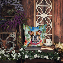 Load image into Gallery viewer, English Bulldog Luau Throw Pillow - 14x14 Decorative Pillow – Art for Your Home &amp; Patio