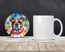 Load image into Gallery viewer, English Bulldog Luau Large Sandstone Coasters Pack of 4