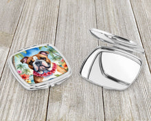 Load image into Gallery viewer, English Bulldog Luau Compact Mirror – Stylish Purse Mirror with Artistic Covers