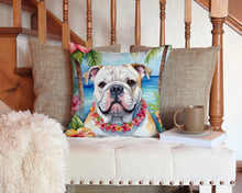 Load image into Gallery viewer, English Bulldog Luau Throw Pillow - 14x14 Decorative Pillow – Art for Your Home &amp; Patio
