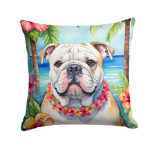 Load image into Gallery viewer, English Bulldog Luau Throw Pillow - 14x14 Decorative Pillow – Art for Your Home &amp; Patio