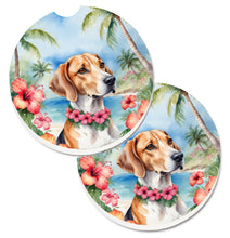 Load image into Gallery viewer, English Foxhound Luau Car Coasters – Set of 2 - Absorbent Stone with Fun &amp; Functional Artwork