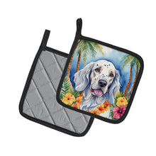 Load image into Gallery viewer, English Setter Luau Pot Holders - Set of 2 Decorative Kitchen Helpers | Made in the USA