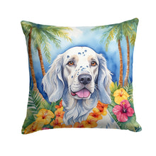 Load image into Gallery viewer, English Setter Luau Throw Pillow - 14x14 Decorative Pillow – Art for Your Home &amp; Patio