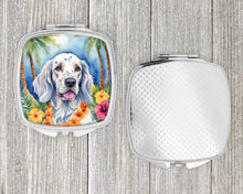 Load image into Gallery viewer, English Setter Luau Compact Mirror – Stylish Purse Mirror with Artistic Covers