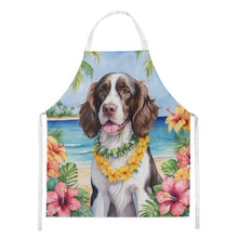 Load image into Gallery viewer, English Springer Spaniel Luau Apron – Artist-Designed Kitchen, BBQ &amp; Craft Apron