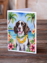 Load image into Gallery viewer, English Springer Spaniel Luau Greeting Cards - Blank Note Cards – 8-Pack of Artist-Designed Cards with Envelopes