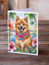 Load image into Gallery viewer, Finnish Spitz Luau Greeting Cards - Blank Note Cards – 8-Pack of Artist-Designed Cards with Envelopes