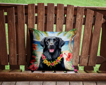 Load image into Gallery viewer, Flat-Coated Retriever Luau Throw Pillow - 14x14 Decorative Pillow – Art for Your Home &amp; Patio