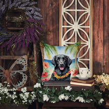 Load image into Gallery viewer, Flat-Coated Retriever Luau Throw Pillow - 14x14 Decorative Pillow – Art for Your Home &amp; Patio