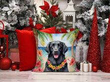 Load image into Gallery viewer, Flat-Coated Retriever Luau Throw Pillow - 14x14 Decorative Pillow – Art for Your Home &amp; Patio