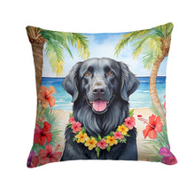 Load image into Gallery viewer, Flat-Coated Retriever Luau Throw Pillow - 14x14 Decorative Pillow – Art for Your Home &amp; Patio