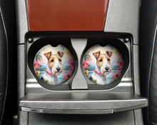 Load image into Gallery viewer, Fox Terrier Luau Car Coasters – Set of 2 - Absorbent Stone with Fun &amp; Functional Artwork
