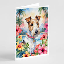 Load image into Gallery viewer, Fox Terrier Luau Greeting Cards - Blank Note Cards – 8-Pack of Artist-Designed Cards with Envelopes