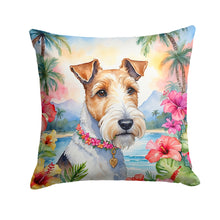 Load image into Gallery viewer, Fox Terrier Luau Throw Pillow - 14x14 Decorative Pillow – Art for Your Home &amp; Patio