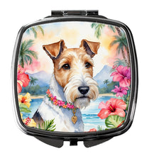 Load image into Gallery viewer, Fox Terrier Luau Compact Mirror – Stylish Purse Mirror with Artistic Covers