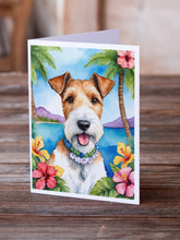 Load image into Gallery viewer, Fox Terrier Luau Greeting Cards - Blank Note Cards – 8-Pack of Artist-Designed Cards with Envelopes