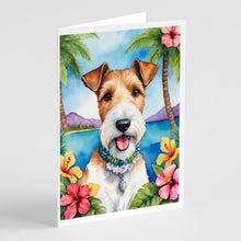 Load image into Gallery viewer, Fox Terrier Luau Greeting Cards - Blank Note Cards – 8-Pack of Artist-Designed Cards with Envelopes