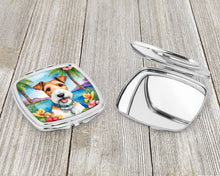 Load image into Gallery viewer, Fox Terrier Luau Compact Mirror – Stylish Purse Mirror with Artistic Covers