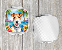 Load image into Gallery viewer, Fox Terrier Luau Compact Mirror – Stylish Purse Mirror with Artistic Covers