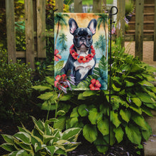 Load image into Gallery viewer, French Bulldog Luau Garden Flag – Tropical Dog Decor with Hibiscus &amp; Palm Leaves
