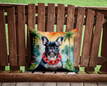 Load image into Gallery viewer, French Bulldog Luau Throw Pillow - 14x14 Decorative Pillow – Art for Your Home &amp; Patio