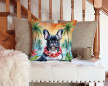 Load image into Gallery viewer, French Bulldog Luau Throw Pillow - 14x14 Decorative Pillow – Art for Your Home &amp; Patio