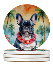Load image into Gallery viewer, French Bulldog Luau Large Sandstone Coasters Pack of 4