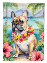 Load image into Gallery viewer, French Bulldog Luau Garden Flag – Tropical Dog Decor with Hibiscus &amp; Palm Leaves