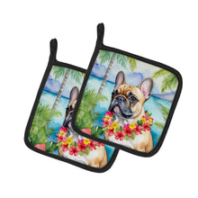 Load image into Gallery viewer, French Bulldog Luau Pot Holders - Set of 2 Decorative Kitchen Helpers | Made in the USA
