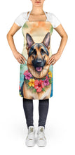 Load image into Gallery viewer, German Shepherd Luau Apron – Artist-Designed Kitchen, BBQ &amp; Craft Apron