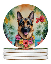 Load image into Gallery viewer, German Shepherd Luau Large Sandstone Coasters Pack of 4