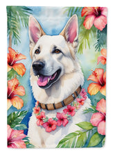 Load image into Gallery viewer, White German Shepherd Luau House Flag