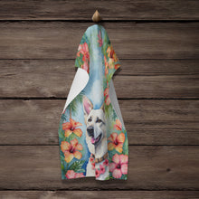 Load image into Gallery viewer, White German Shepherd Luau Kitchen Towel