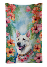 Load image into Gallery viewer, White German Shepherd Luau Kitchen Towel