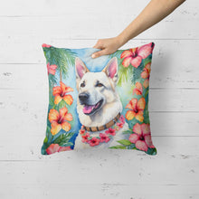 Load image into Gallery viewer, White German Shepherd Luau Throw Pillow