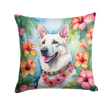 Load image into Gallery viewer, White German Shepherd Luau Throw Pillow